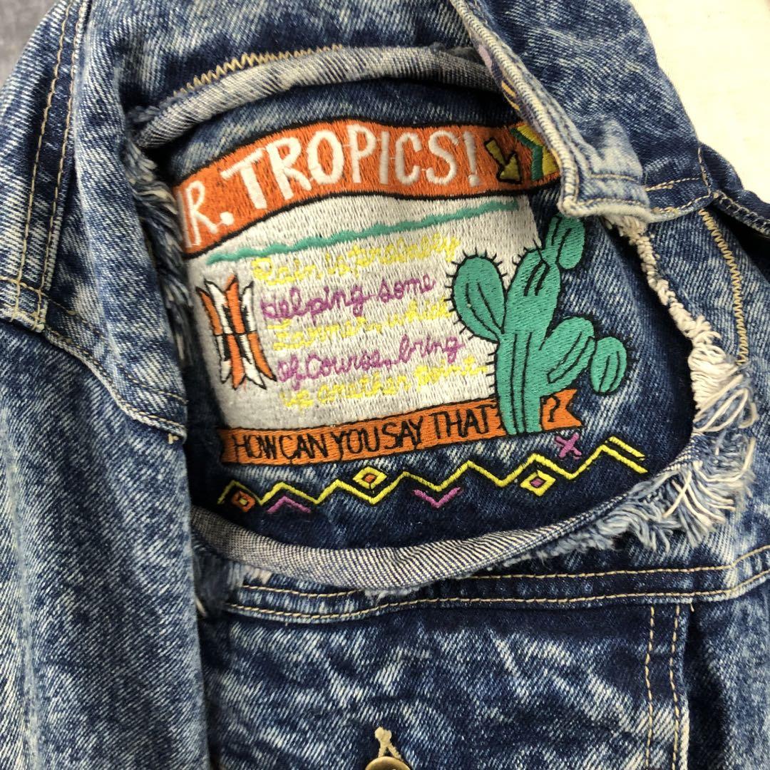 人気アイテム ヴィンテージ ダメージ 刺繍 ジャケット デニム HACIENDA ジャケット・アウター
