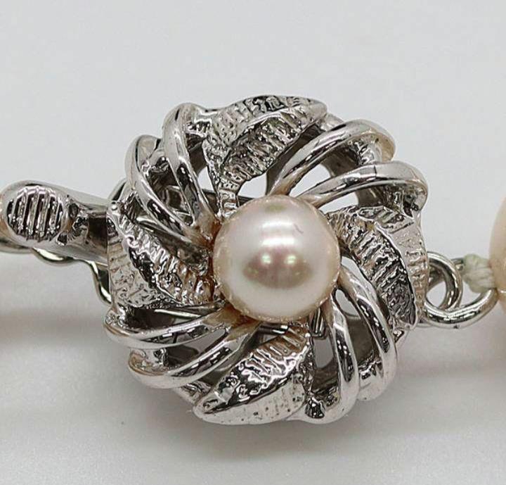 照り良好✨あこや真珠 パールネックレス 7mm 刻印あり SILVER シルバー アコヤ パール ネックレス 本真珠 粒玉 7 5mm シルバー刻印 照り