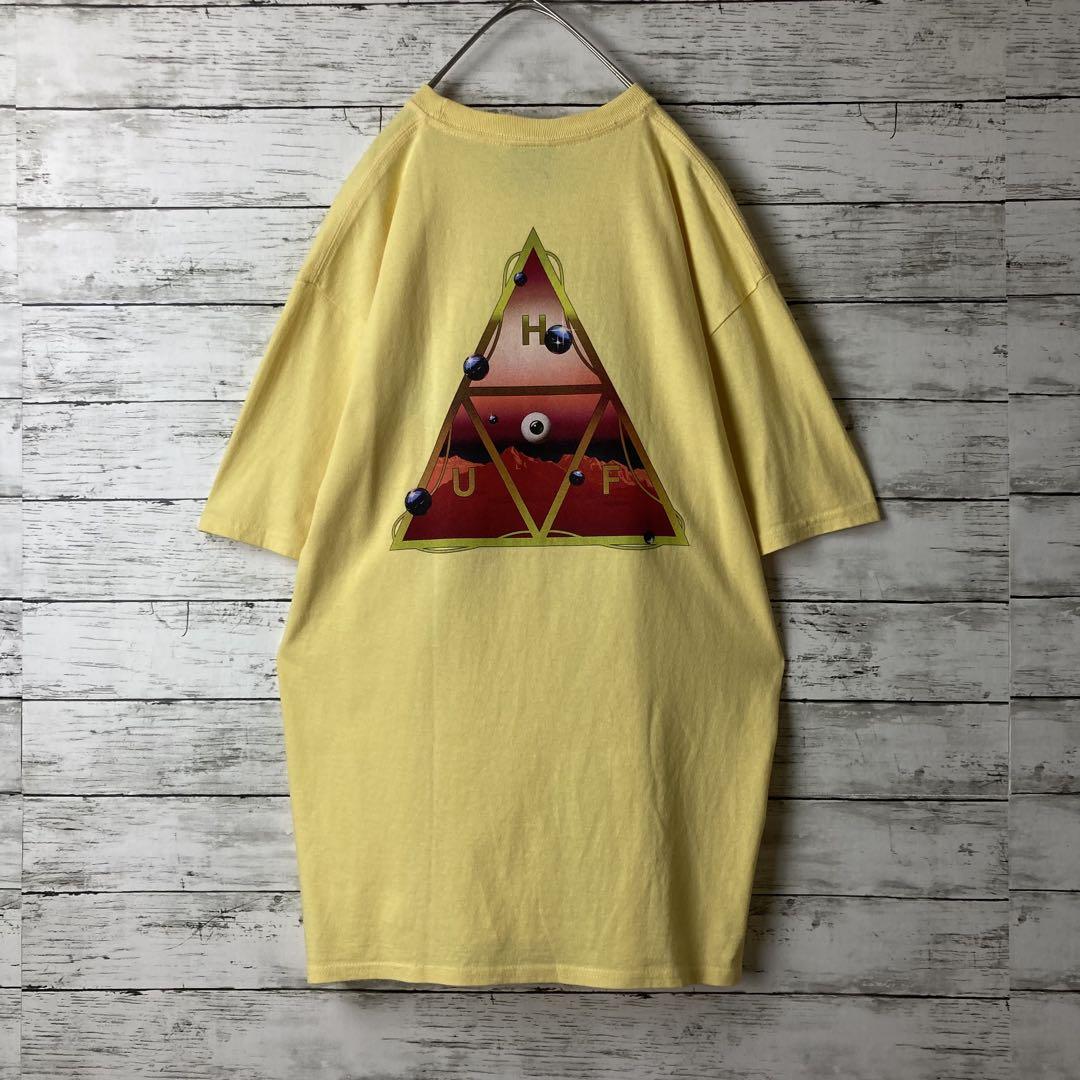 【Lサイズ】 ハフ☆ 両面ロゴ　Tシャツ　イエロー