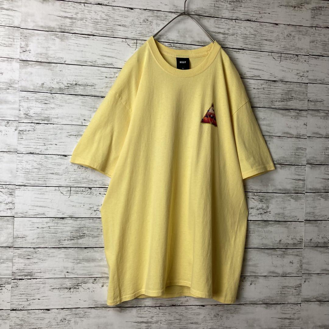 【Lサイズ】 ハフ☆ 両面ロゴ　Tシャツ　イエロー