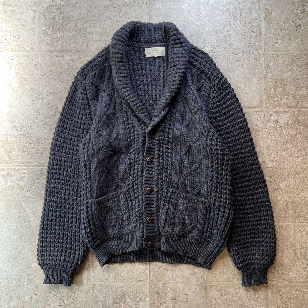 【アイルランド製】wollen market フィッシャーマン・カーディガン M