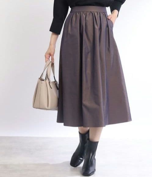 1回着 リフレクト シャンブレーボリュームタフタスカート 11 L パープルL ReFLEcT