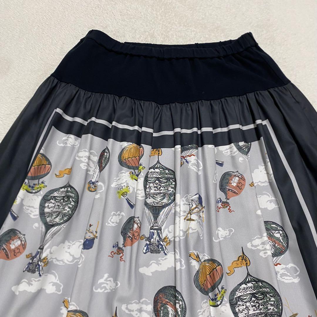 美品　BEARDSLEY ビアズリー　気球　ロングスカート　グレー　フレア