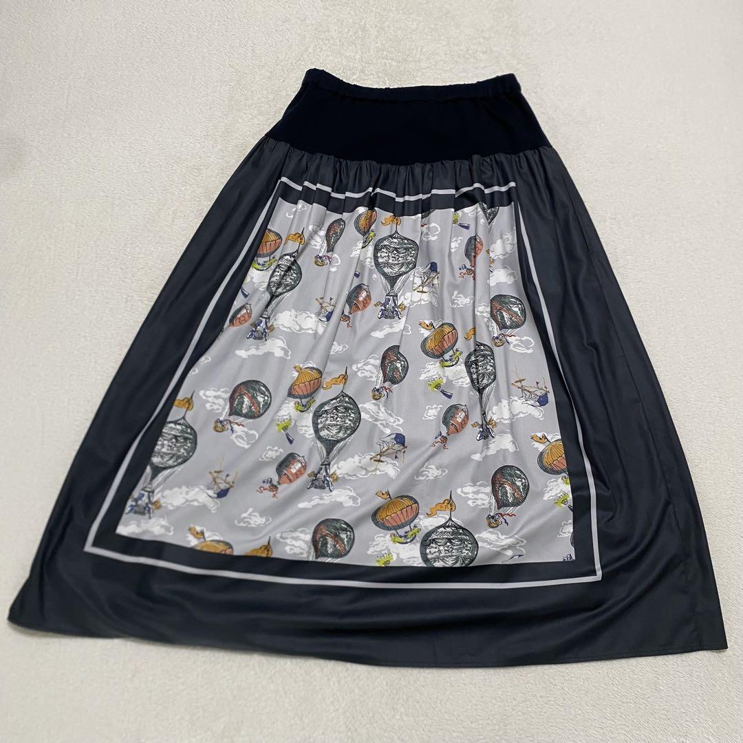 美品　BEARDSLEY ビアズリー　気球　ロングスカート　グレー　フレア