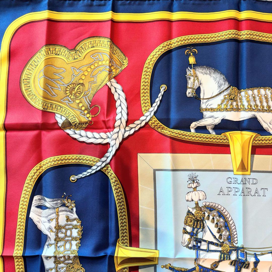 HERMES - エルメス カレ90 GRAND APPARAT 盛装の馬 スカーフ