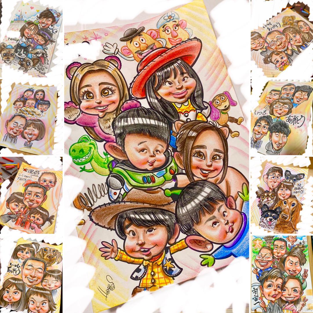 世界で1枚のオーダーメイド似顔絵☆プレミアムver☆記念日★ 世界で1枚のオーダーメイド似顔絵☆記念日☆誕生日☆送別☆退職