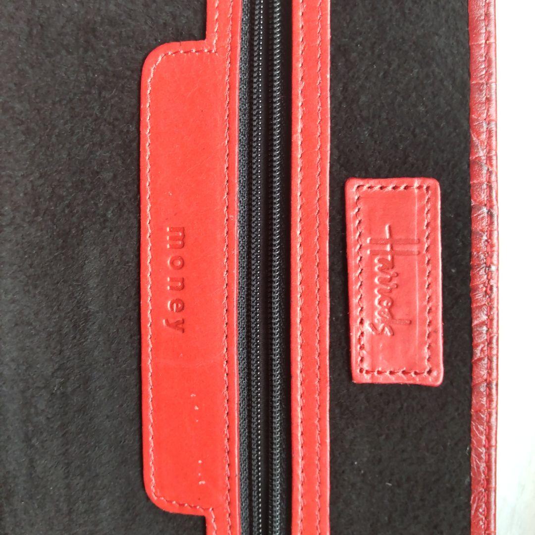 ハロッズ Harrods Red Crocodile Travel Wallet