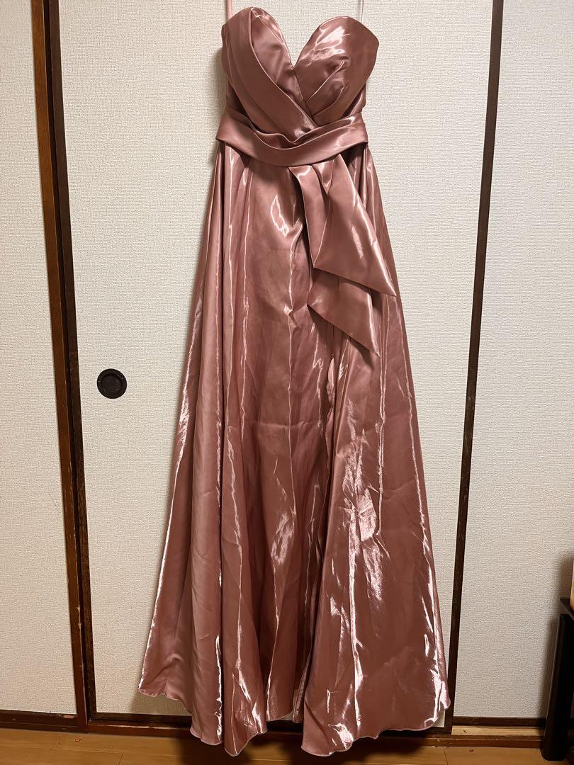 Tika ストラップレス ロングドレス S ピンク