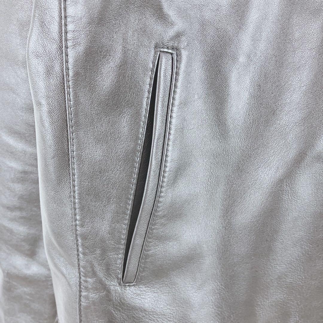 ◇無印良品【L/XL】セットアップ　ノーカラー　レザージャケット　スカート　古着