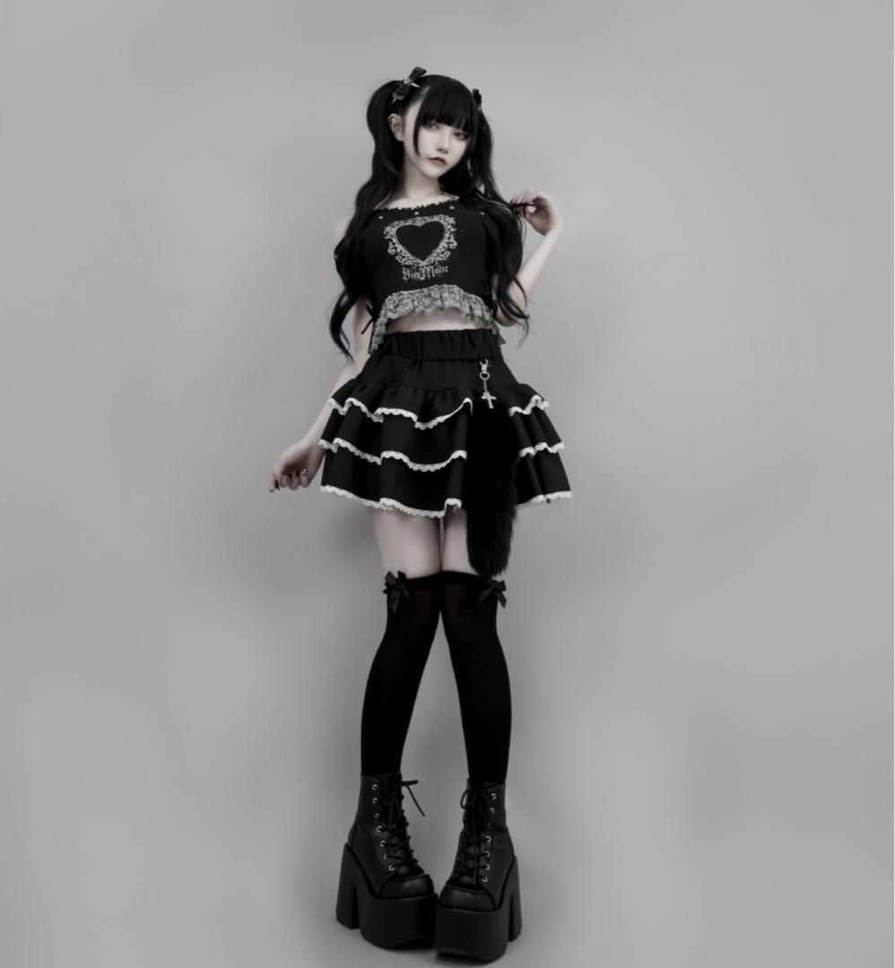 dimmoire ディムモアール キャミオフショルT Tシャツ Lサイズ 地雷 新品 正規品 Lサイズ キャミオフショルT【Gray】 DimMoire 地雷