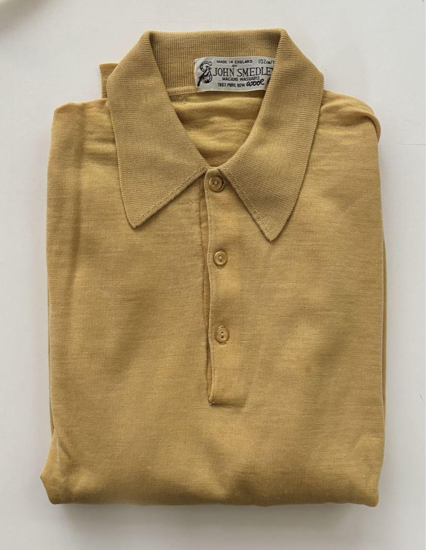 【フォロー割あり・JOHN SMEDLEY 】長袖ポロウールシャツM
