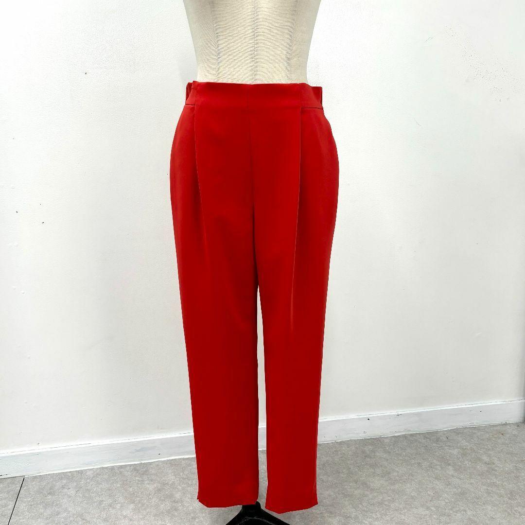 【UNDICI NOVE】　タック入り レッド ワイドパンツ レディース シンプ