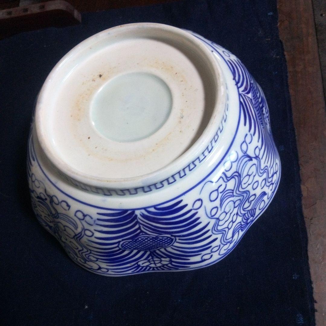 明治期 古伊万里 鉢 ベロ藍厚手鉢