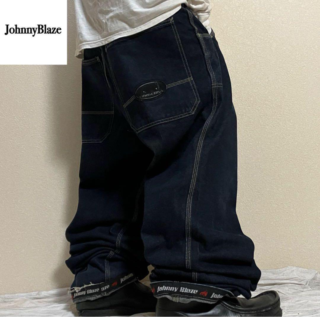 90s Johnny Blaze ワイド デニム バギーパンツ 濃紺 極太 - メルカリ