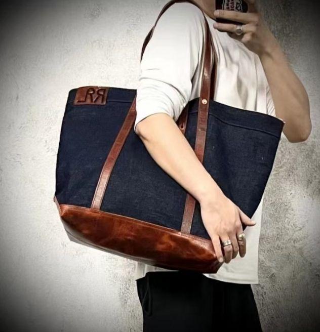 美品 RRL polo ralph lauren 肩掛け デニム トートバッグ