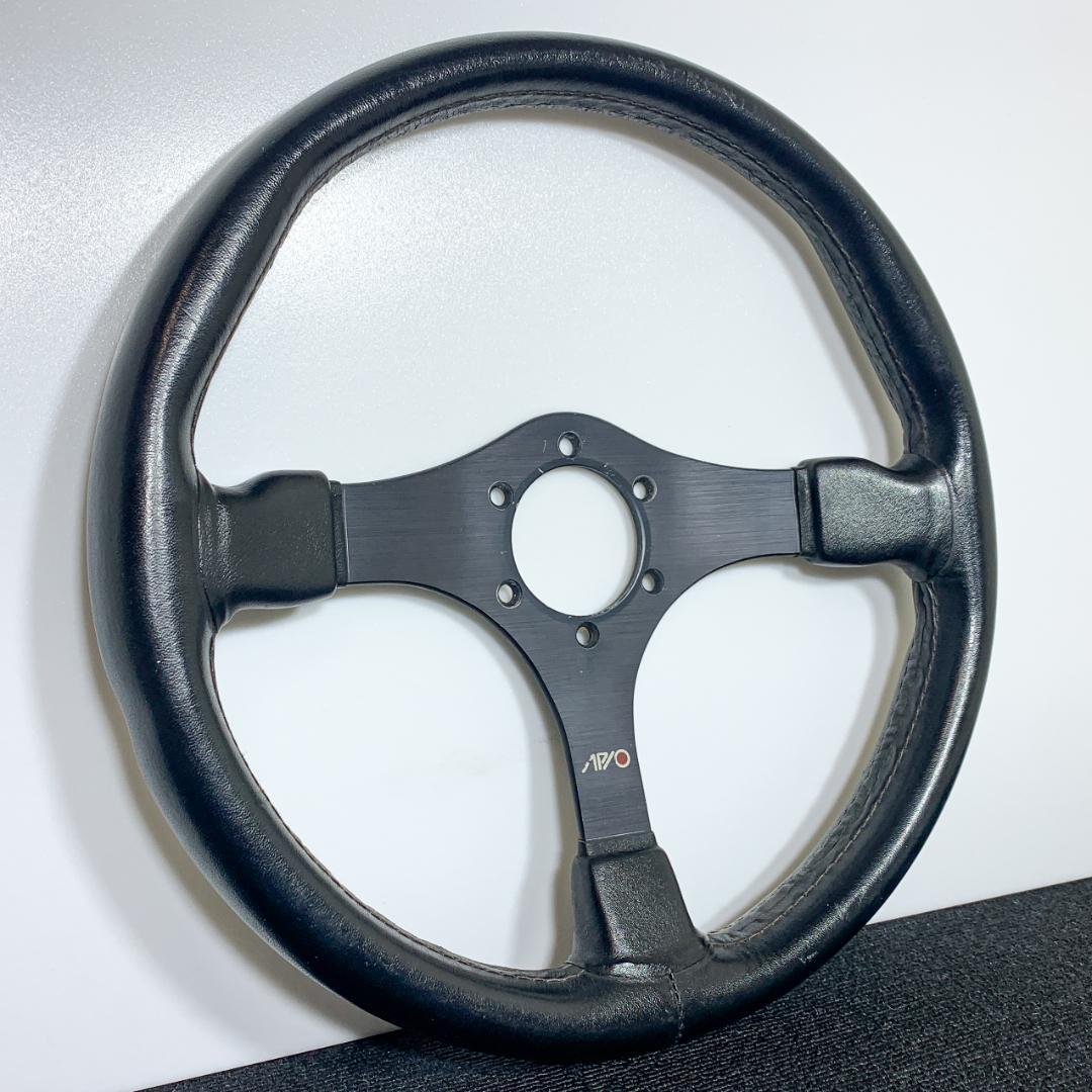 APIO アピオ レザー ステアリング 35cm 当時物 希少 良品