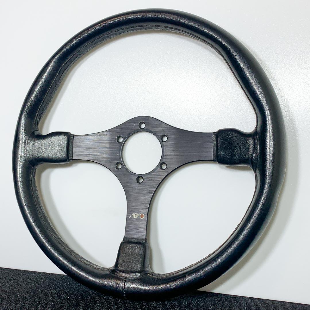 APIO アピオ レザー ステアリング 35cm 当時物 希少 良品