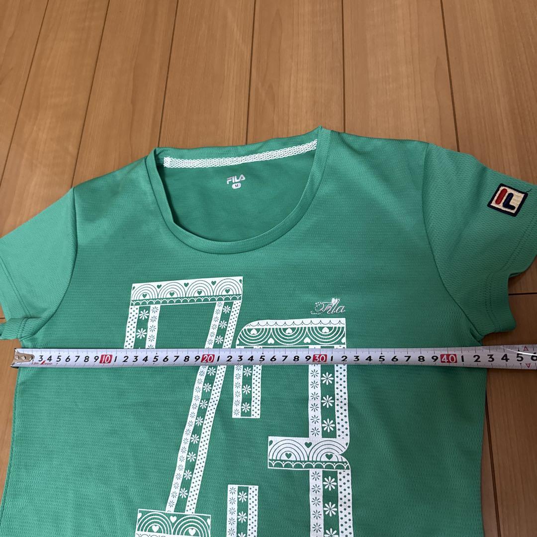 FILA グリーン Tシャツ Mサイズ 73 - メルカリ