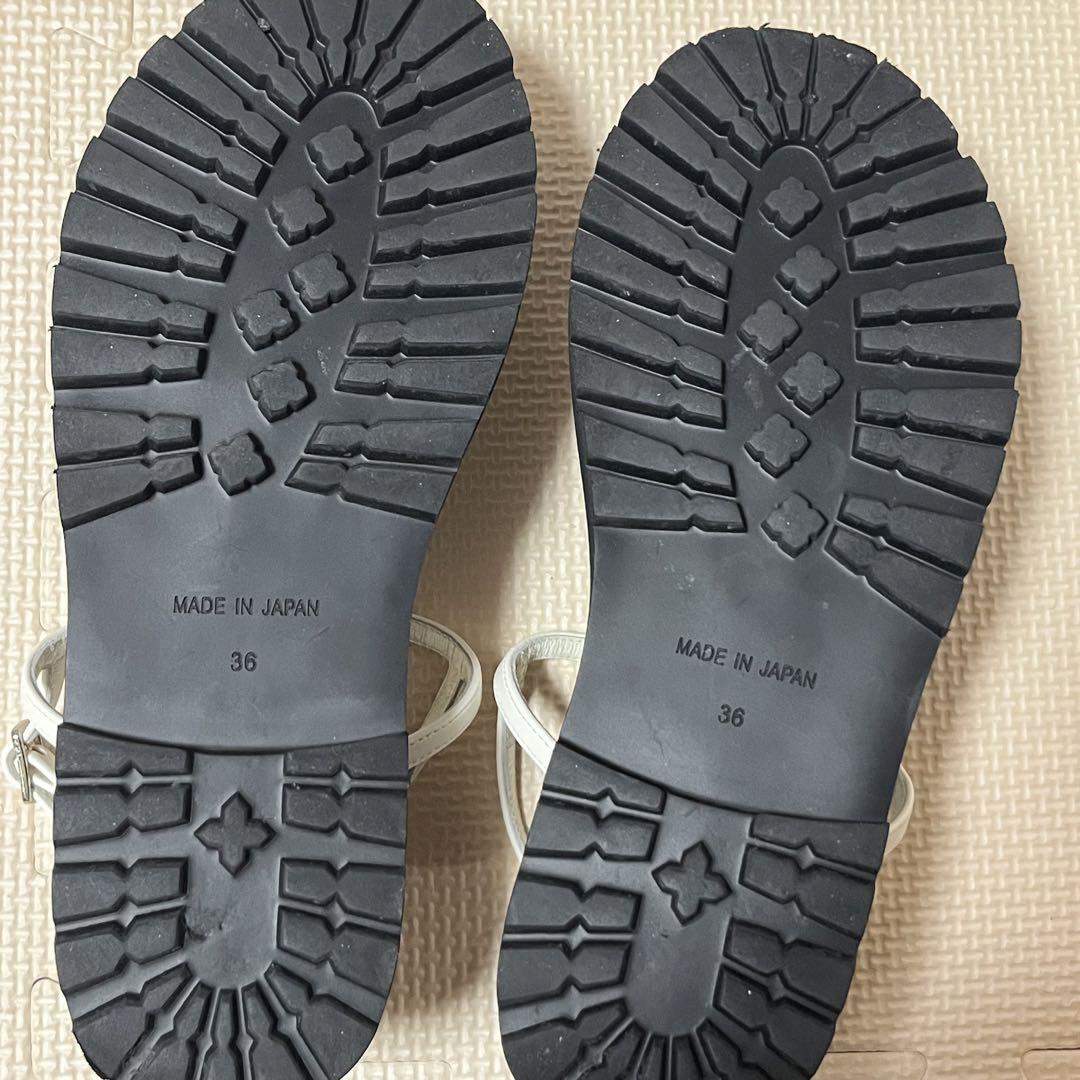 hewn　ヒューン　T-strap w-soled サンダル　白　36