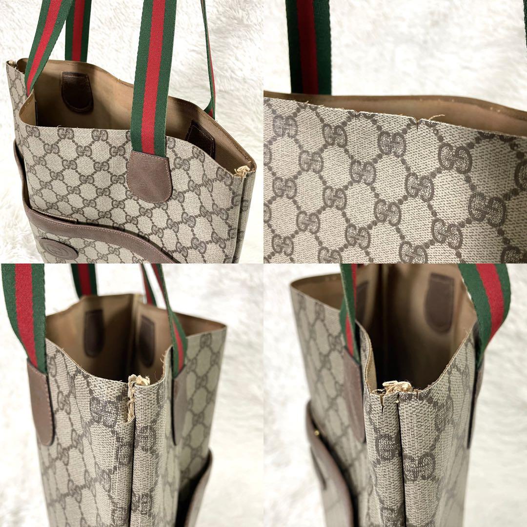 GUCCI グッチ　GGプラス　シェリーライン　トートバッグ　PVC GUCCI グッチ トートバッグ GGプラス シェリーライン メダル付き