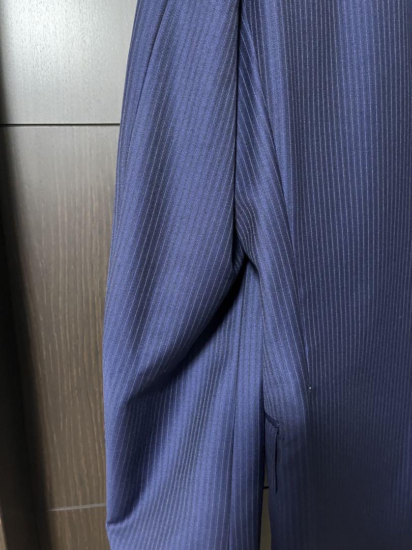 イセタンメンズ 春夏ストライプスーツ ネイビー size50