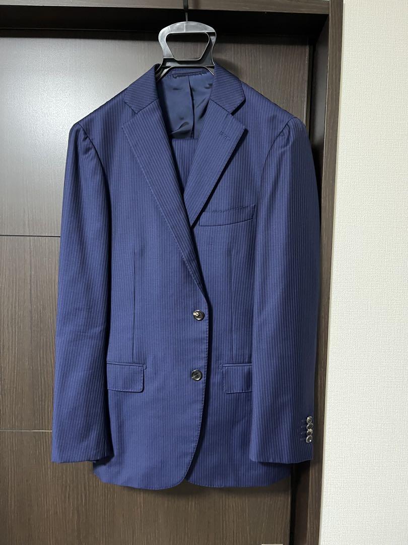 イセタンメンズ 春夏ストライプスーツ ネイビー size50