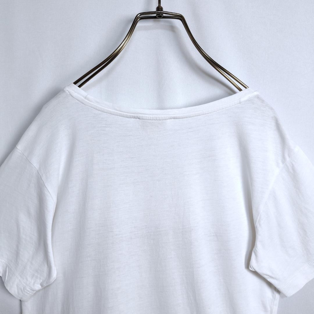 DIESEL☆Tシャツ　半袖　コットン　ビッグロゴ　プリント　スタッズ　白　M