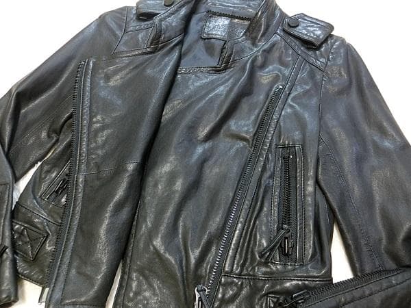 グレースコンチネンタル　ラムレザー　ダブル　ライダースジャケット　ブラック　３８