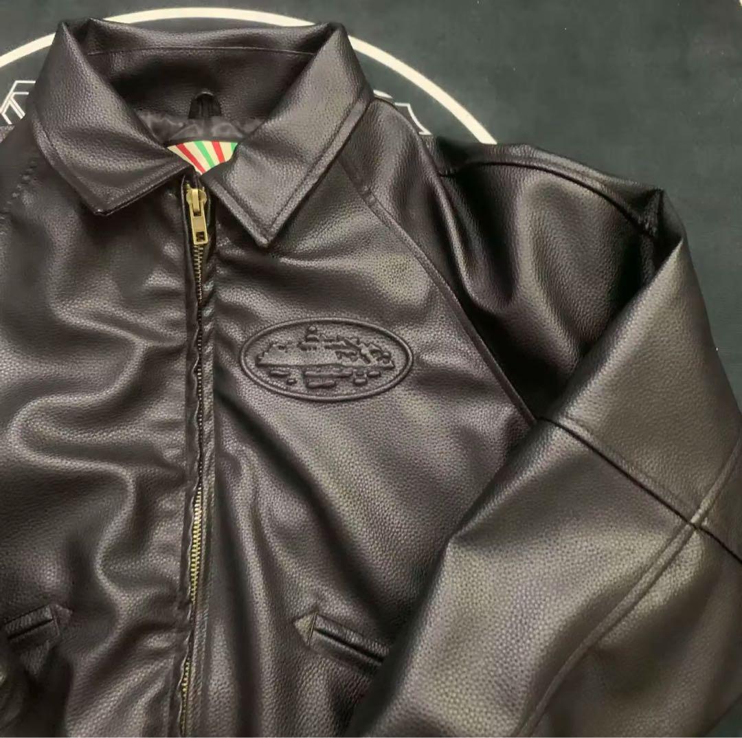 Corteiz Bolo V2 Jacket ukレザージャケットブラック