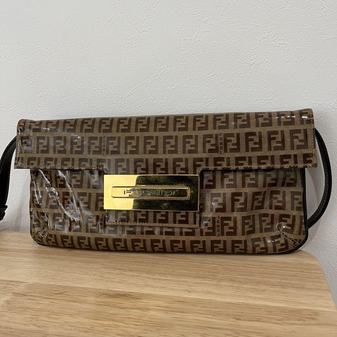 フェンディ FENDI マンマバゲット ショルダーバッグ ズッカ柄 ゴールド金具 画像1