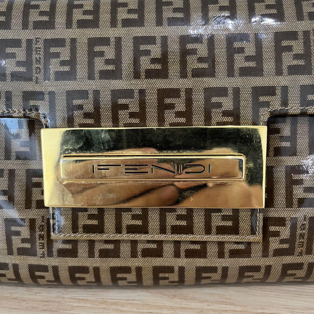 フェンディ FENDI マンマバゲット ショルダーバッグ ズッカ柄 ゴールド金具 画像2