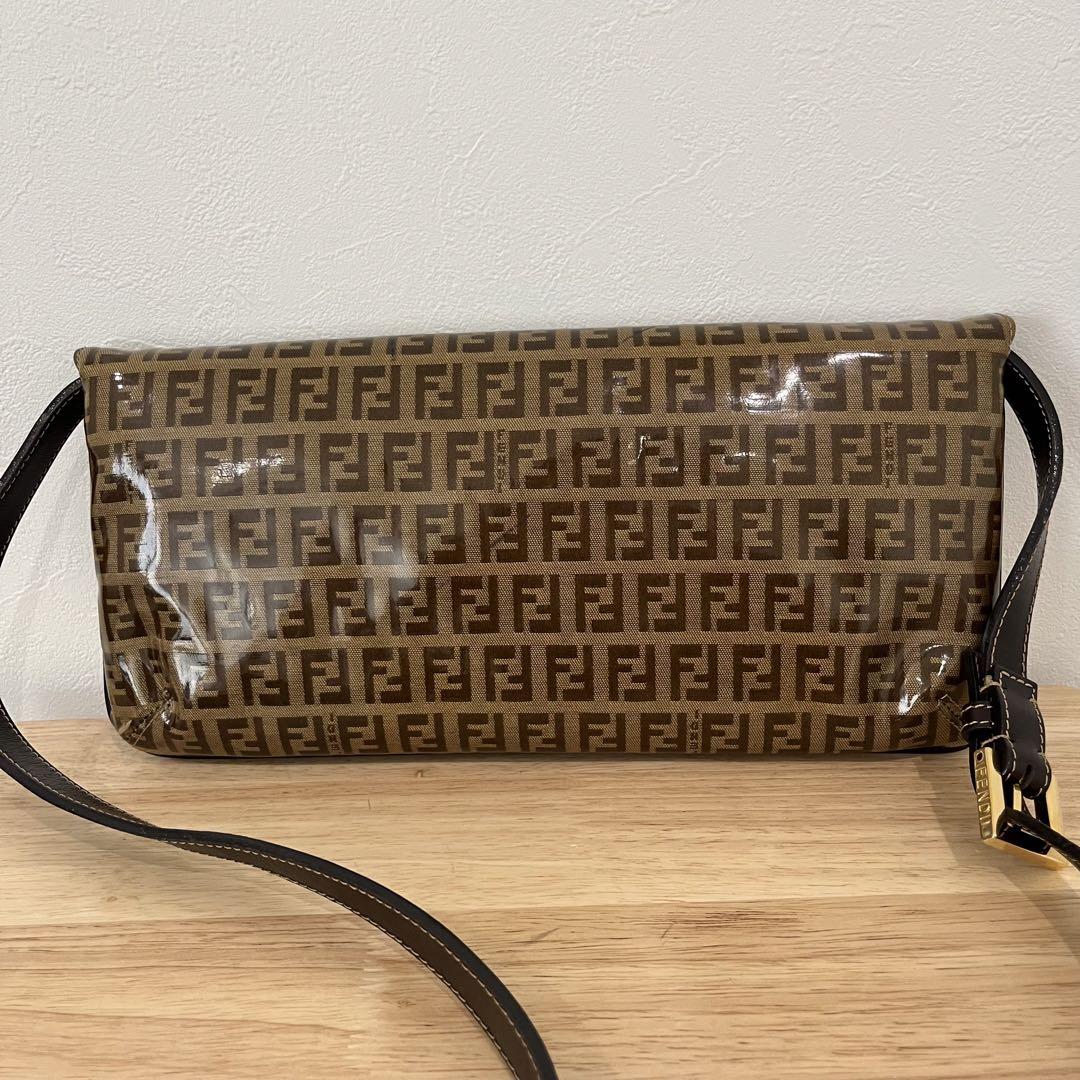 フェンディ FENDI マンマバゲット ショルダーバッグ ズッカ柄 ゴールド金具 画像3
