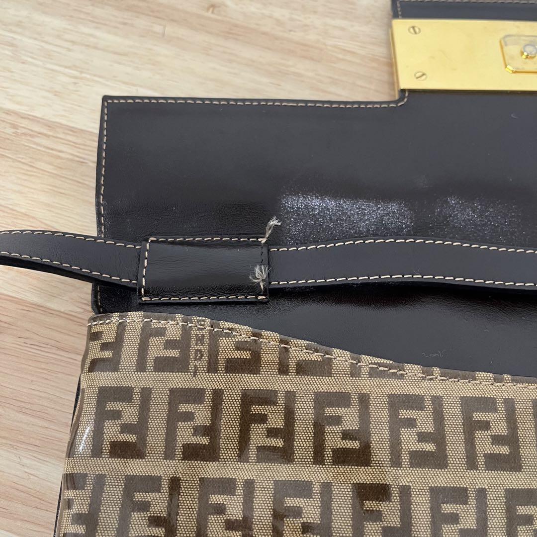 フェンディ FENDI マンマバゲット ショルダーバッグ ズッカ柄 ゴールド金具 画像9