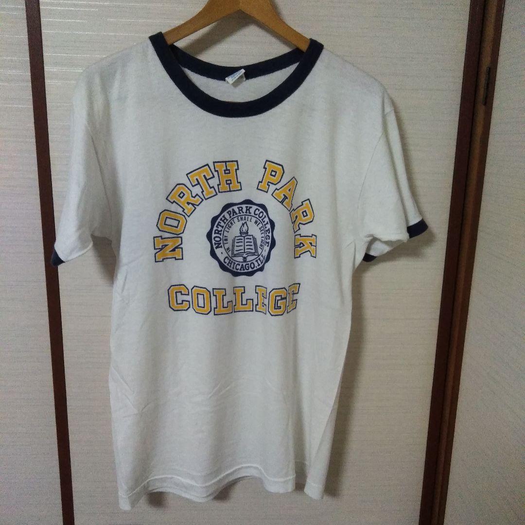 70s 80s チャンピオン 染み込み リンガーTシャツ L