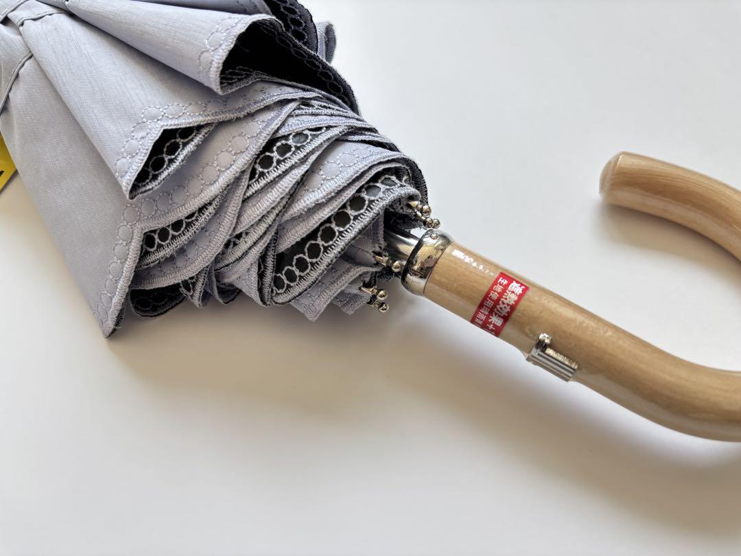 【新品】ランバンコレクション　日傘　楽折　刺繍　フリル　折りたたみ　晴雨兼用 LANVIN COLLECTION 傘 晴雨兼用日傘 ”シエスタスカラ刺繍フリル