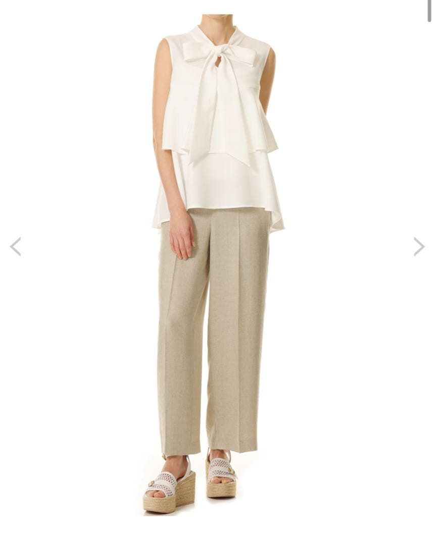 AVENIRETOILE ボウタイリボンティアードブラウス白34