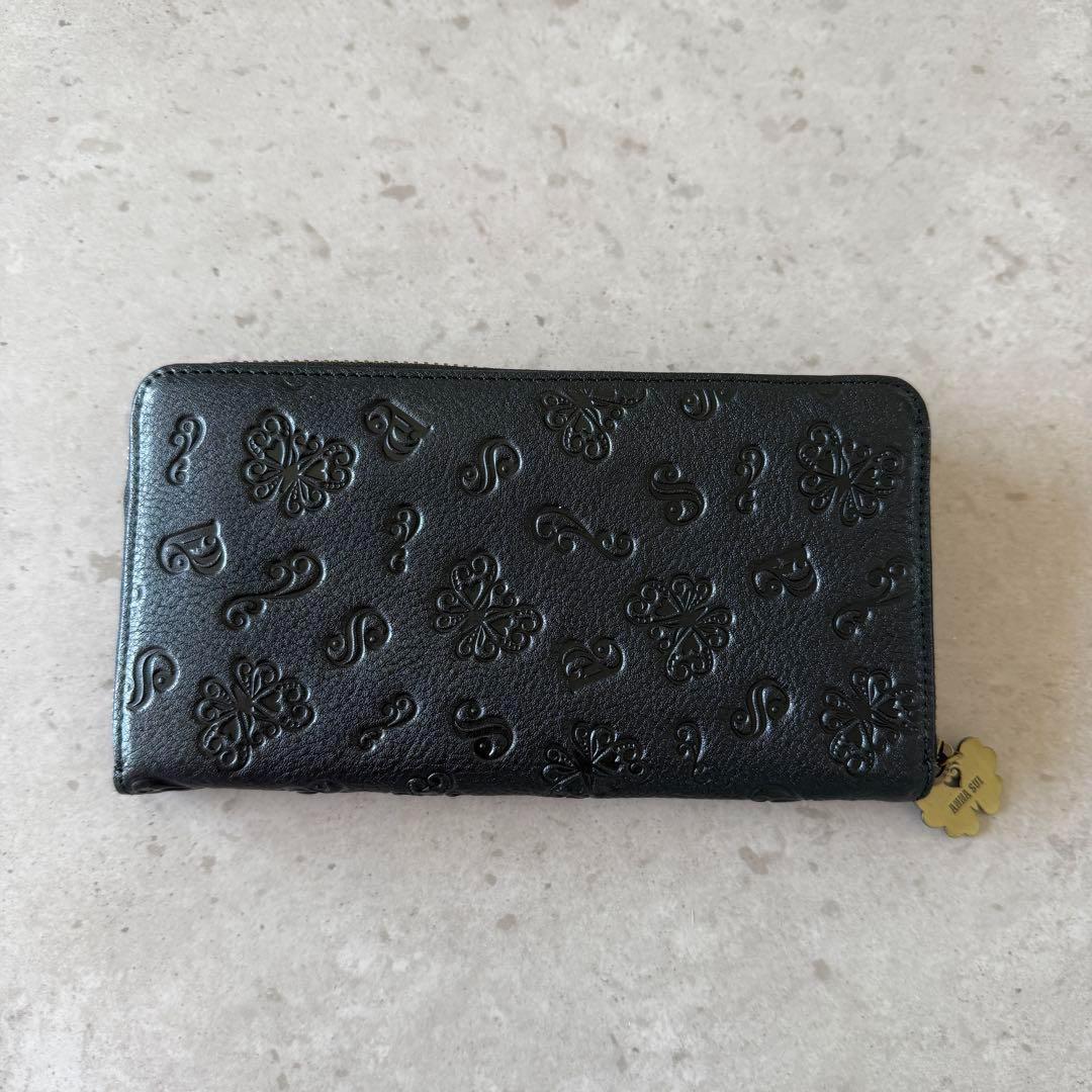 未使用級】アナスイ ANNA SUI 長財布 ダリア ラウンドファスナー