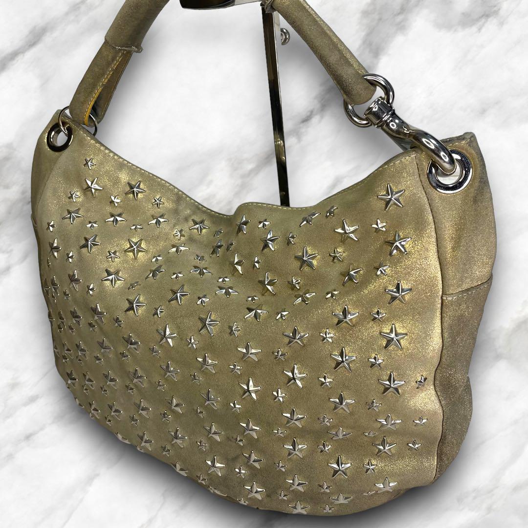 【良品】ジミーチュウ　スタースタッズ　ワンハンドル　バッグ　ゴールド