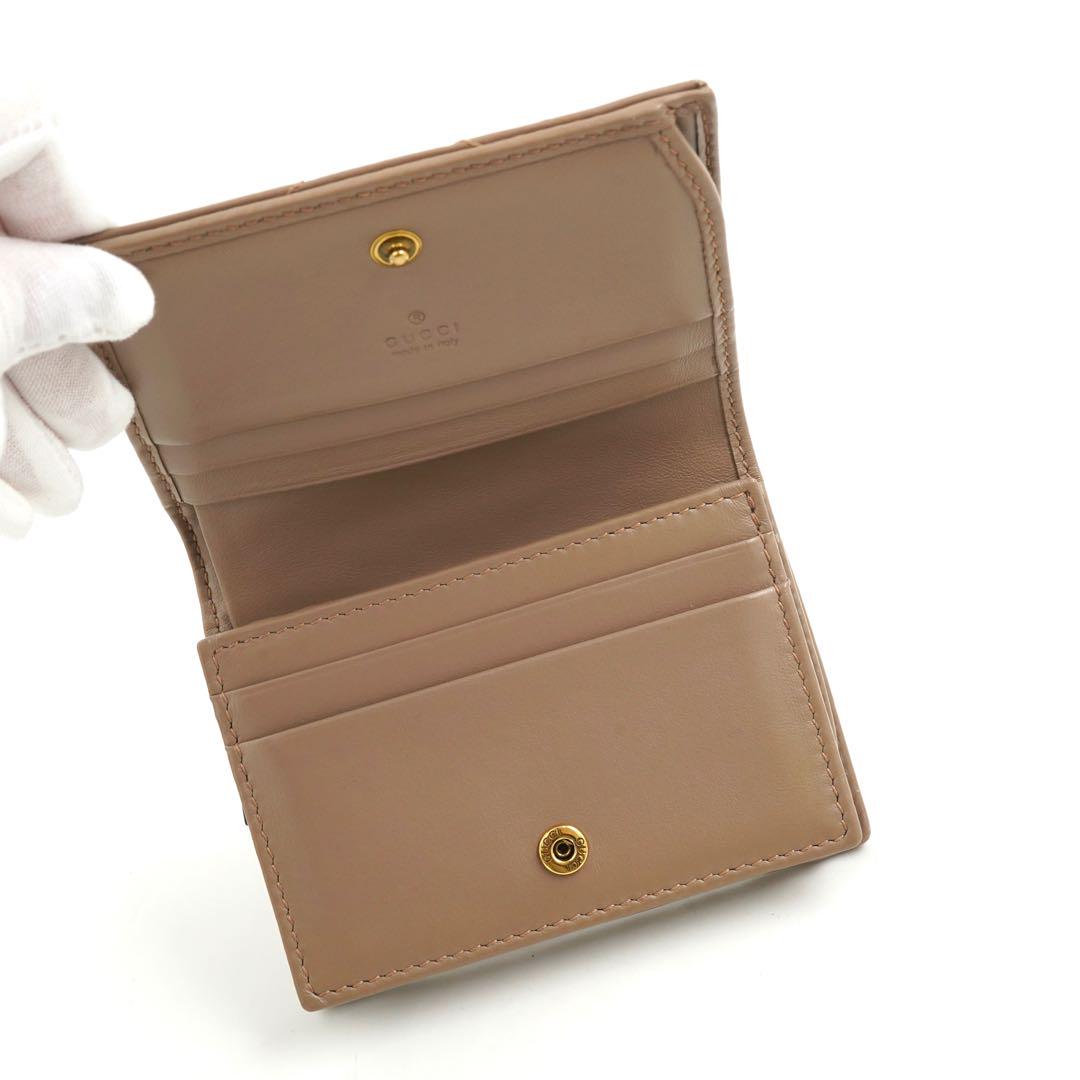 ✨未使用展示品・箱付き✨　GUCCI ミニ財布　マーモント　GG Vステッチ