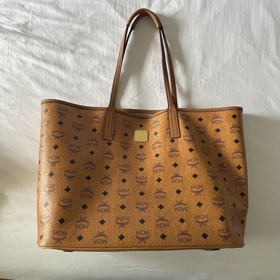 MCM ショルダーバッグ ブラウン 大きめ レディース