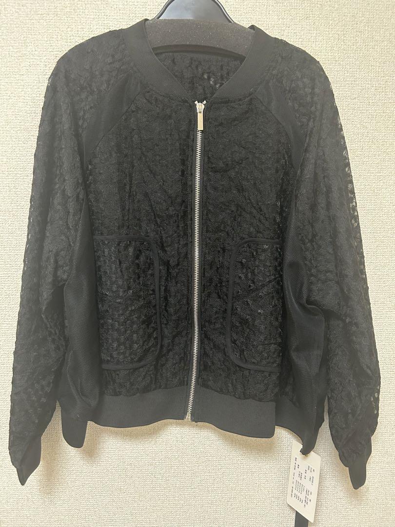 新品　今季　エイミーロウ　アウトポケットレースブルゾン　ブラック
