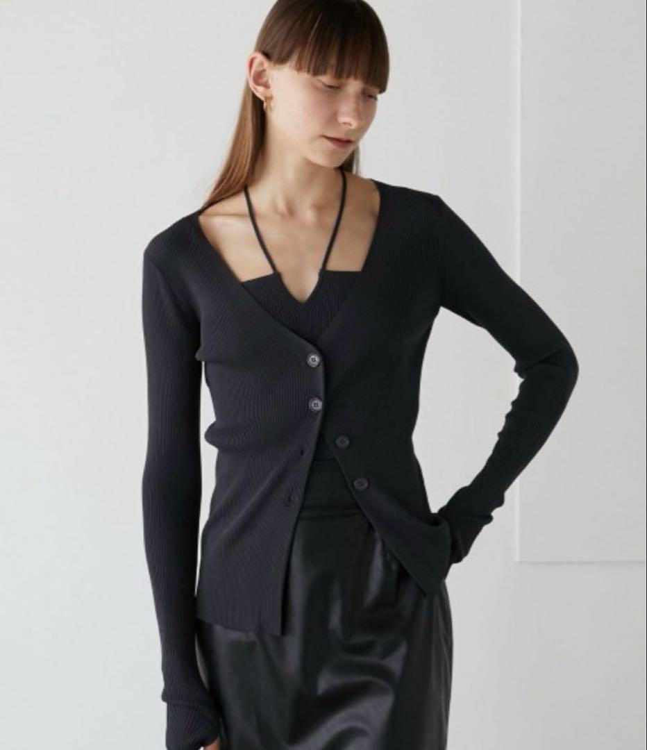 トップス LA PEAU DE GEM two piece layered knit