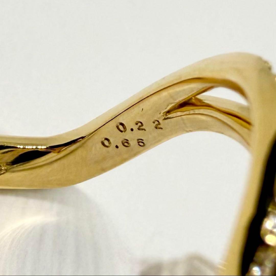 超豪華！ 本物 K18 天然ダイヤモンド ファッションリング