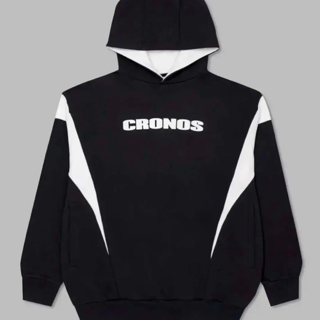 新品 CRONOS クロノス スウェット パーカー 黒 白 L