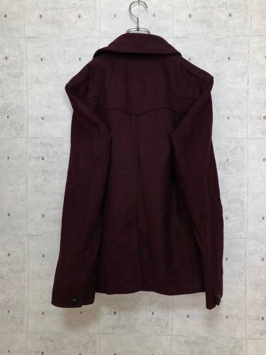 【美品】MKミシェルクラウン/スタンドカラーPコート ウール 紫　Mサイズ