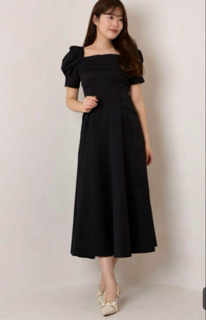 ハーリップトゥ　Troncais puff sleeve dress ブラック
