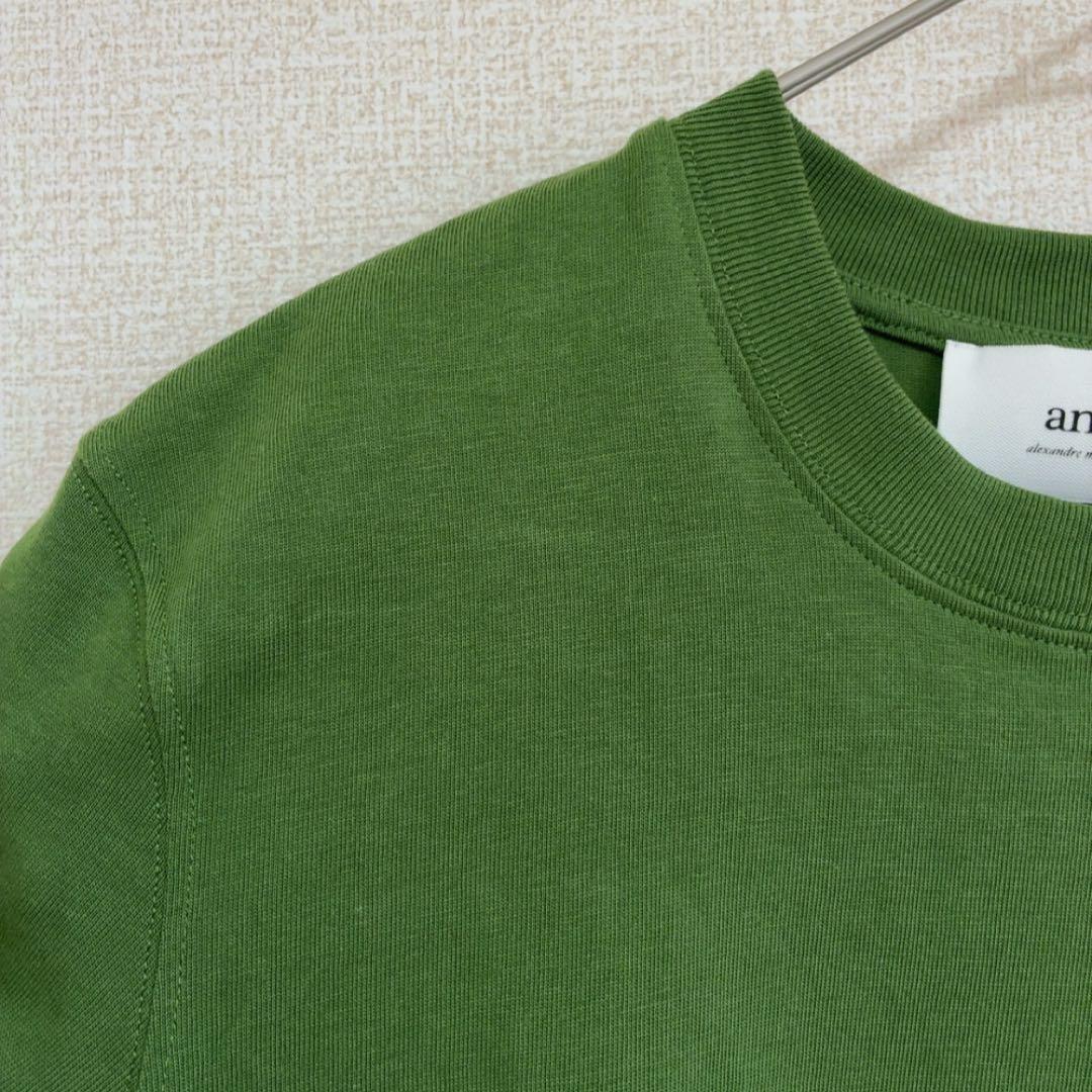 amiparis アミパリス ハートロゴ刺繍Tシャツ XS グリーン 半袖