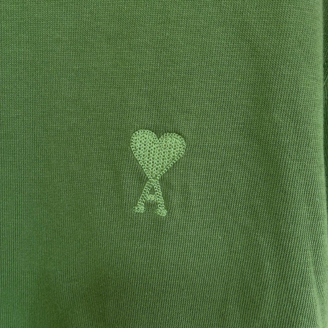 amiparis アミパリス ハートロゴ刺繍Tシャツ XS グリーン 半袖