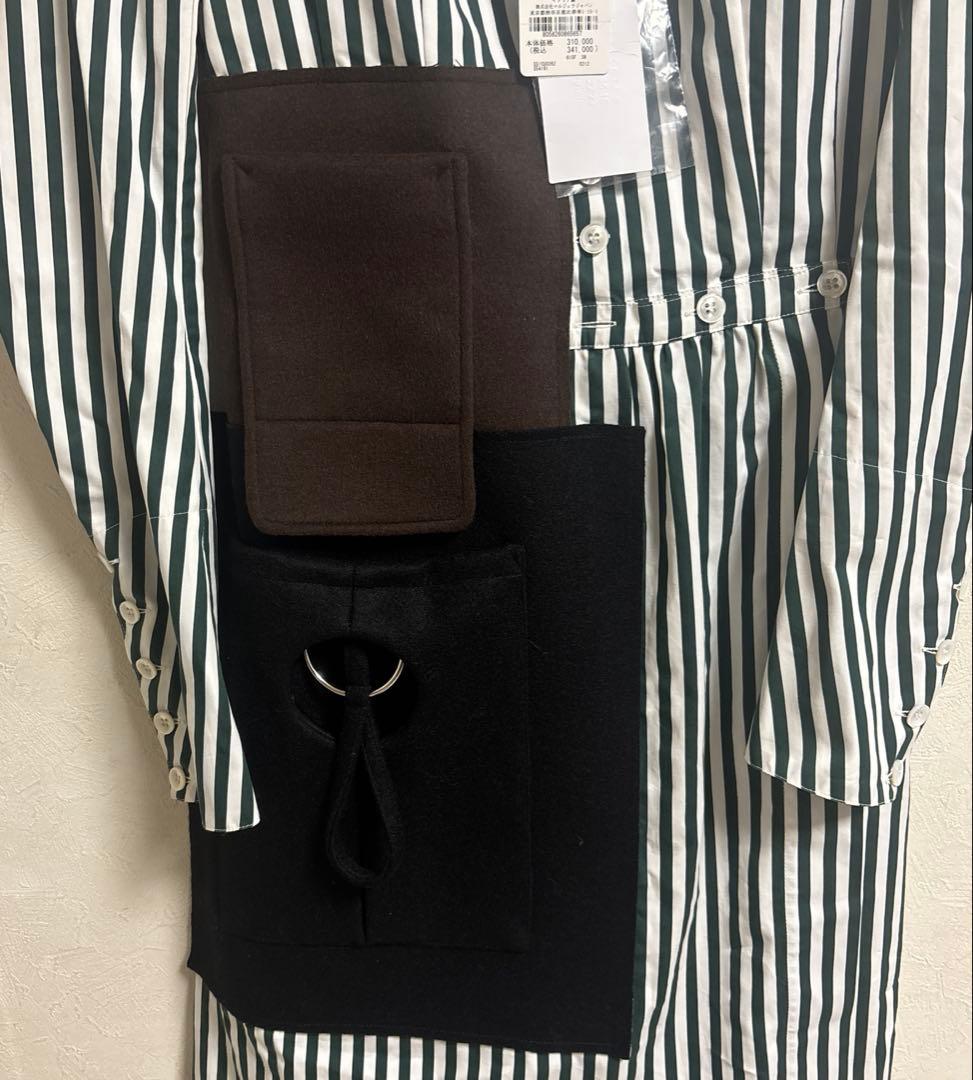 お値下終了します★Maison Margielaドッキングストライプシャツワンピ 本日お値下終了Maison Margielaドッキングストライプシャツワンピース