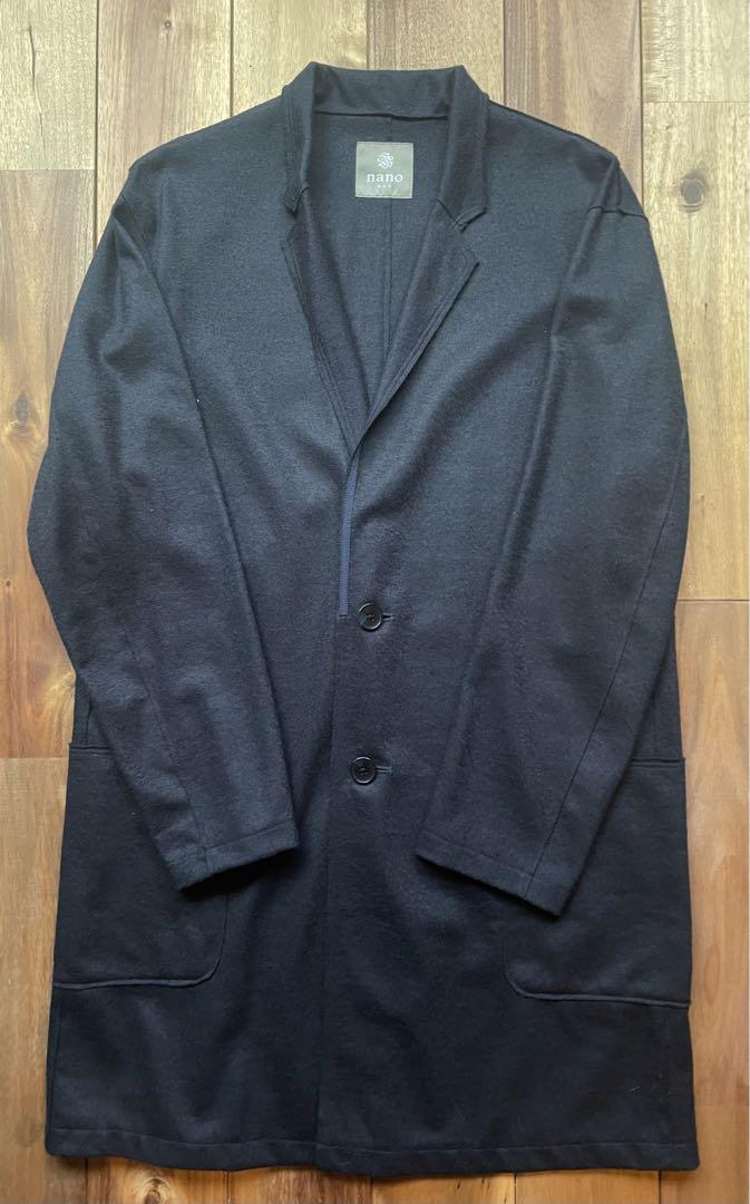 nano&co カットオフチェスターコート ネイビー M